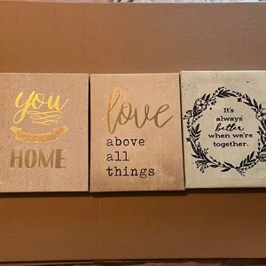 HOME WALL DECORATIONS SET OF 3